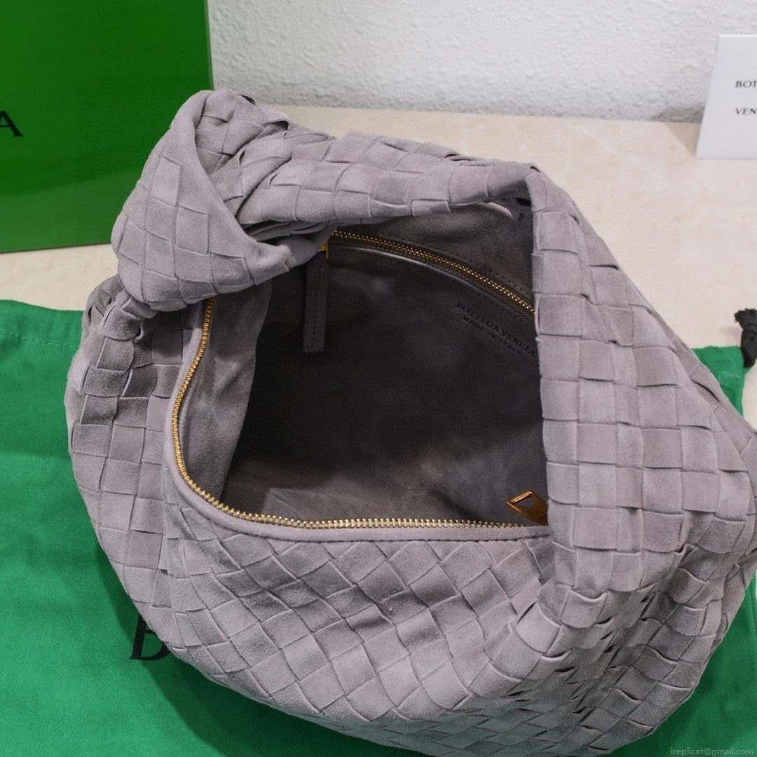 Bottega Veneta BV 690225 Teen Jodie intrecciato suede shoulder bag Drak Purple