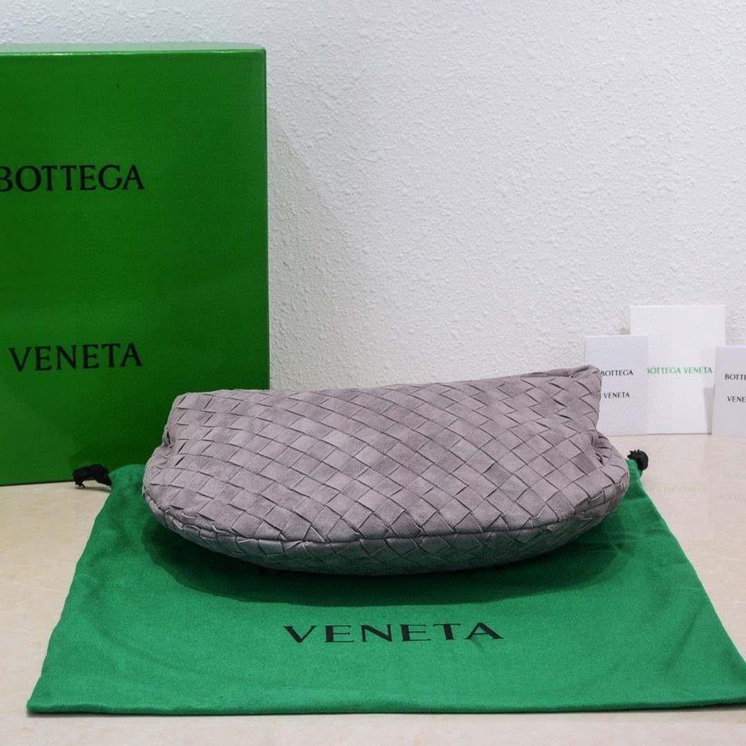 Bottega Veneta BV 690225 Teen Jodie intrecciato suede shoulder bag Drak Purple