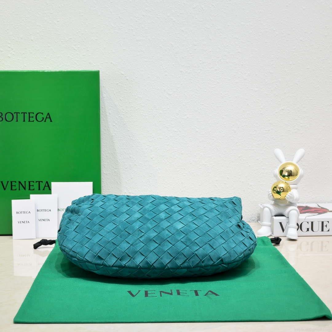 Bottega Veneta BV 690225 Teen Jodie intrecciato suede shoulder bag Lake Blue