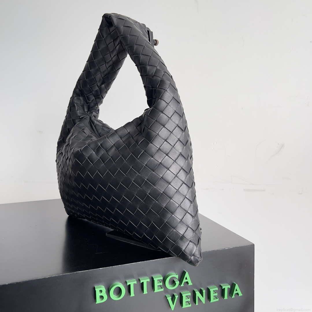 Bottega Veneta BV 763966 Small Hop oyster Bag Black