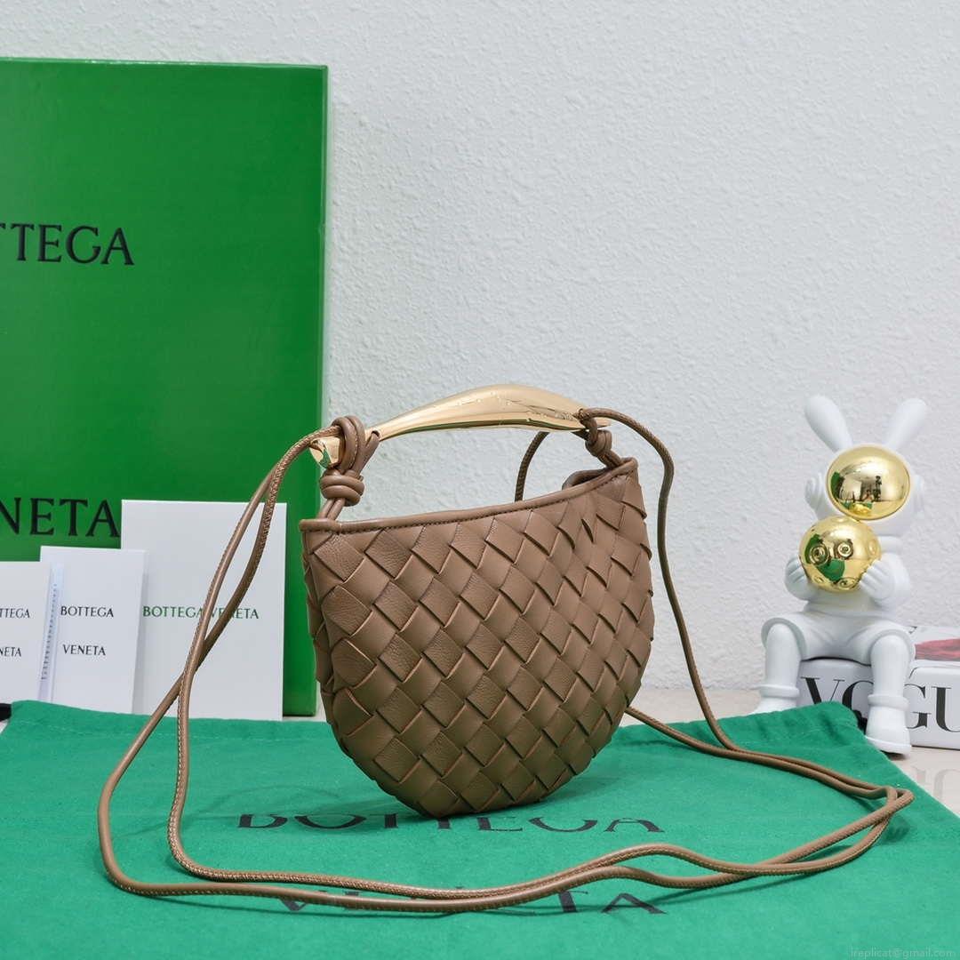 Bottega Veneta BV 744267 Mini Sardine Cross-body bag realised with Intrecciato Dark Brown