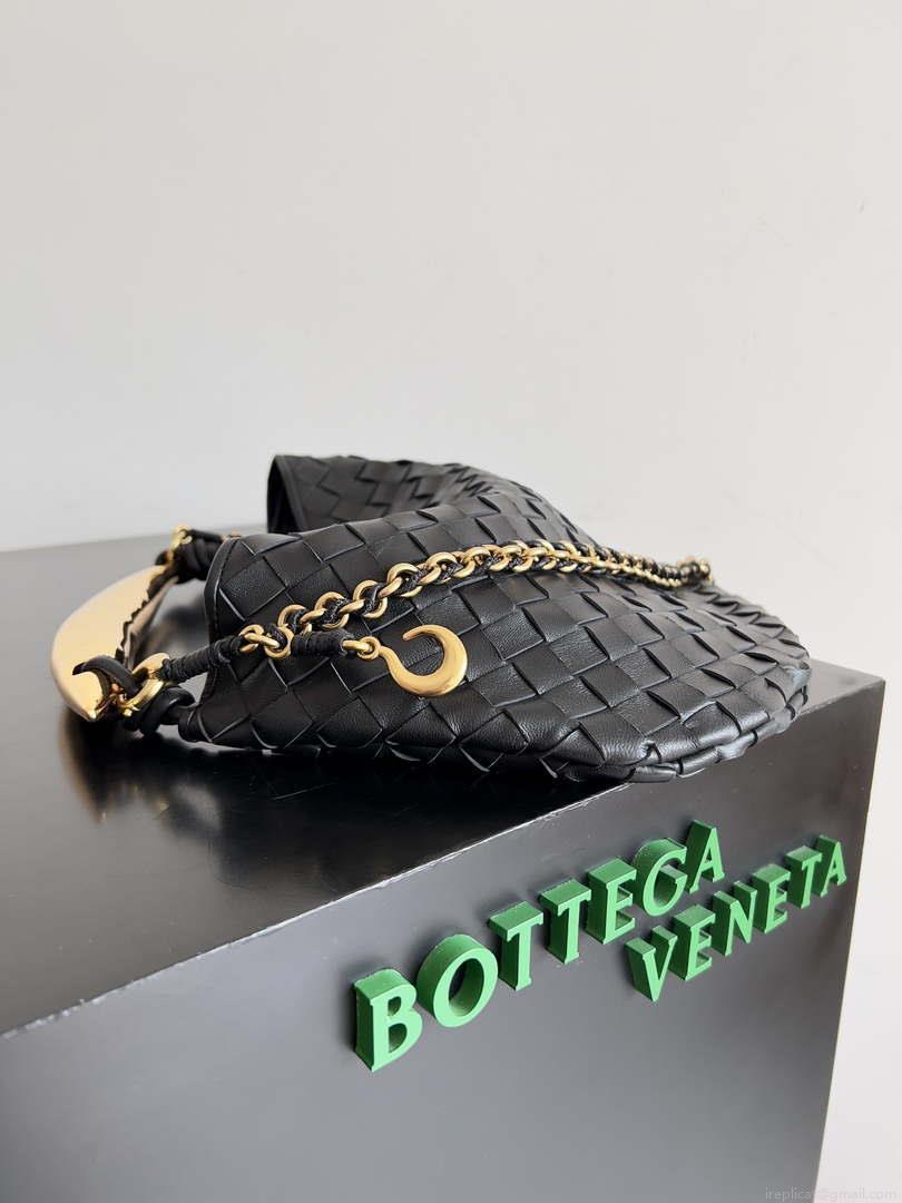 Bottega Veneta BV 776768 Sardine With Chain Black