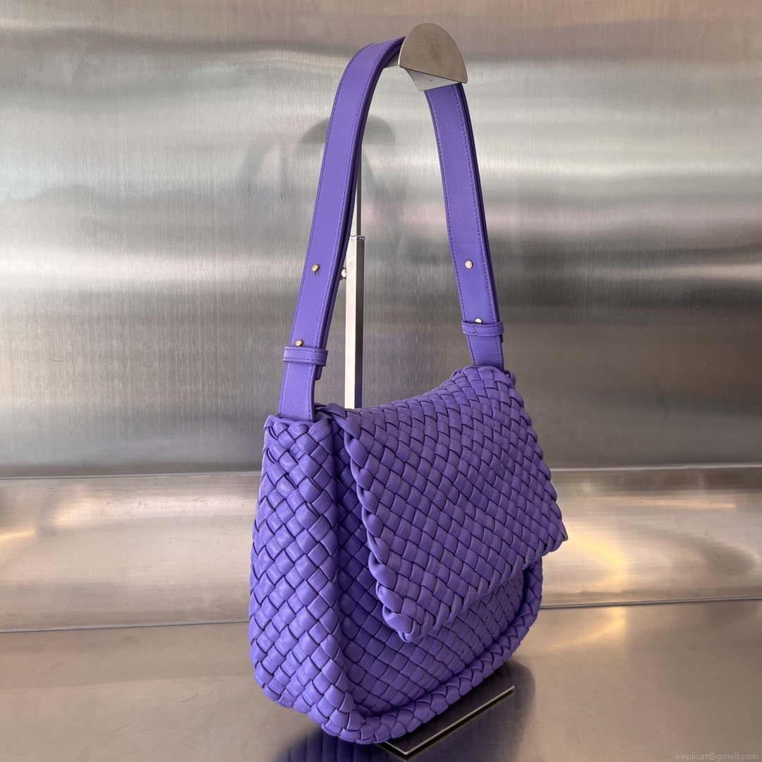 Bottega Veneta BV 762711 Mini Cobble Shoulder Bag Purple