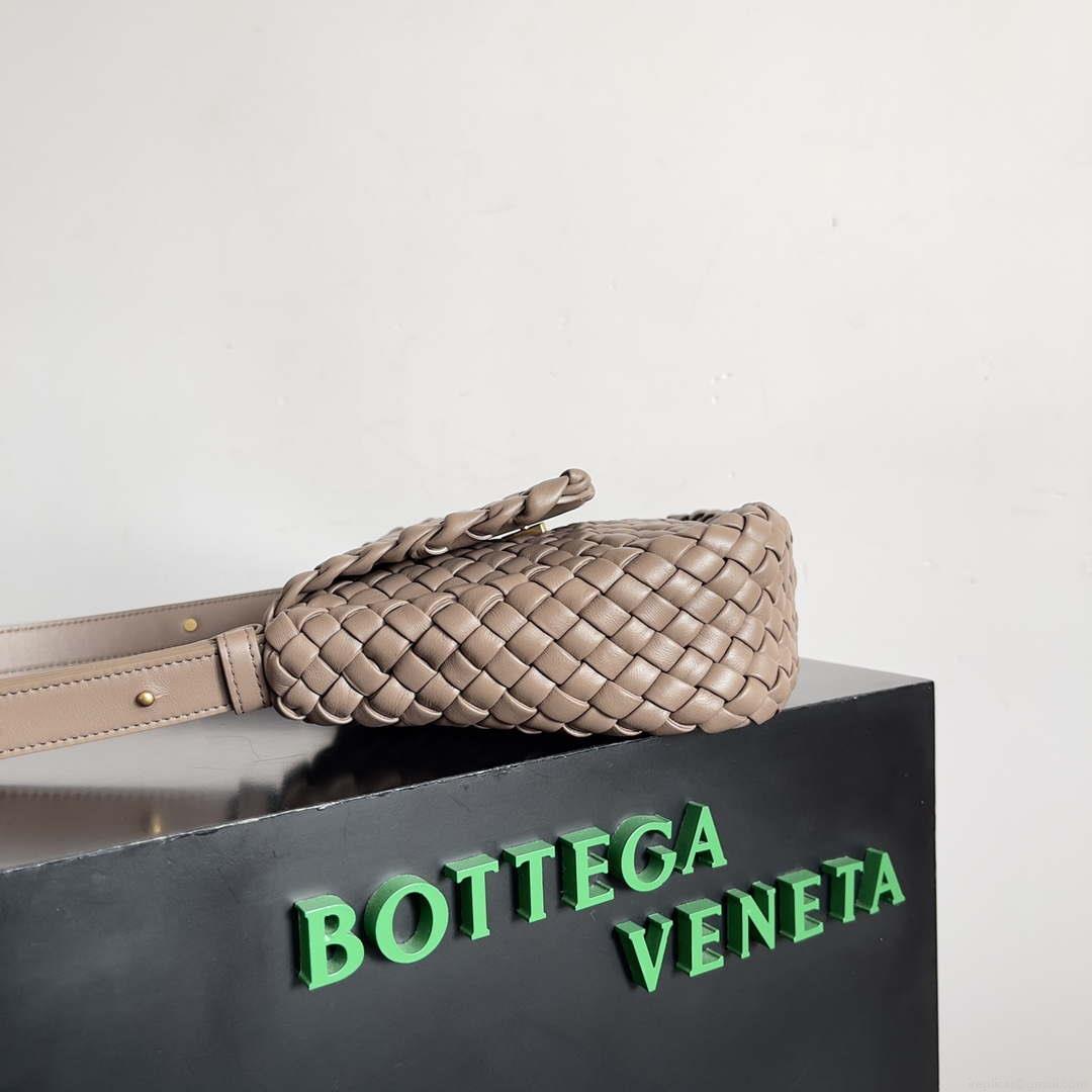 Bottega Veneta BV 762711 Mini Cobble Shoulder Bag Brown