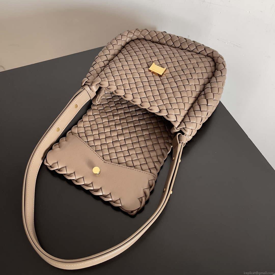 Bottega Veneta BV 762711 Mini Cobble Shoulder Bag Brown