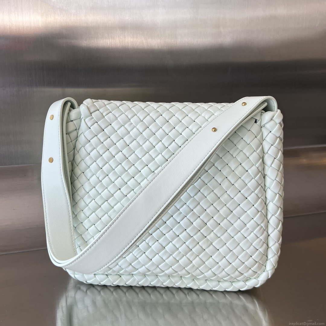 Bottega Veneta BV 709418 Small Cobble Shoulder Bag Light Blue