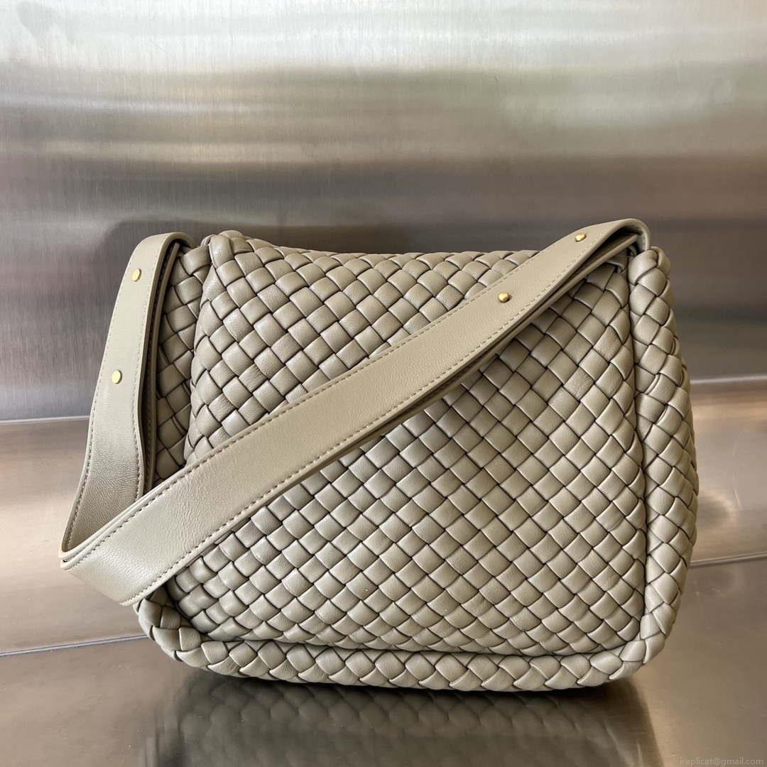 Bottega Veneta BV 709418 Small Cobble Shoulder Bag Gray