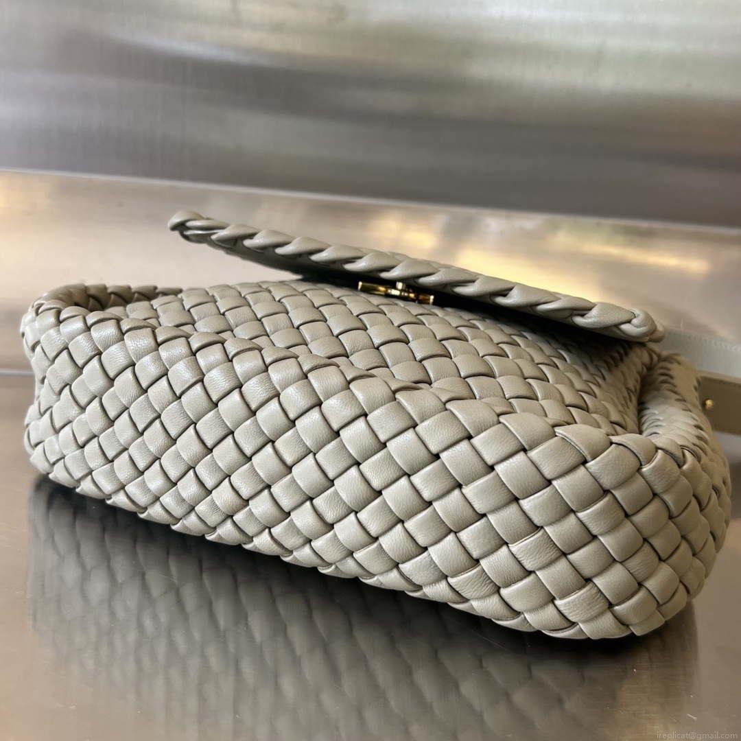 Bottega Veneta BV 709418 Small Cobble Shoulder Bag Gray