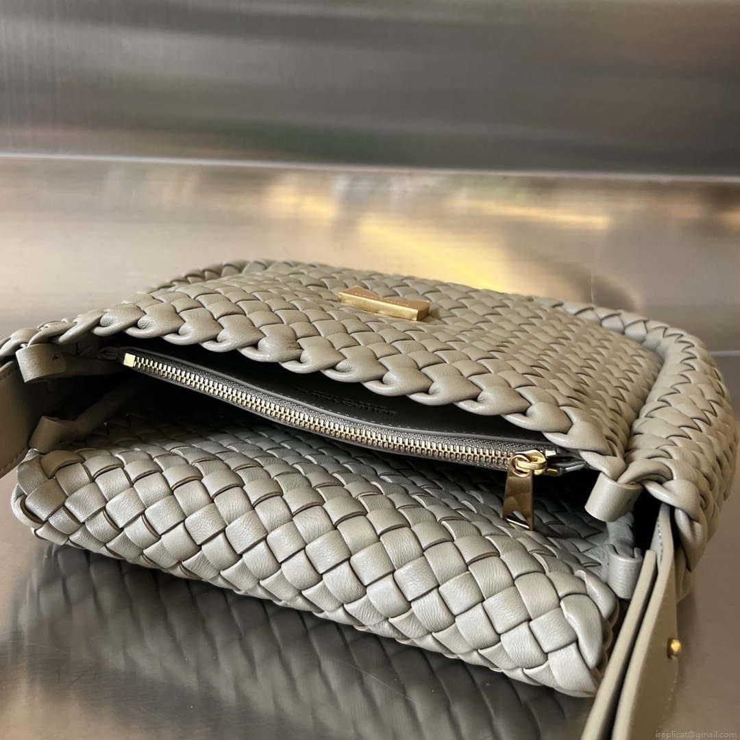 Bottega Veneta BV 709418 Small Cobble Shoulder Bag Gray