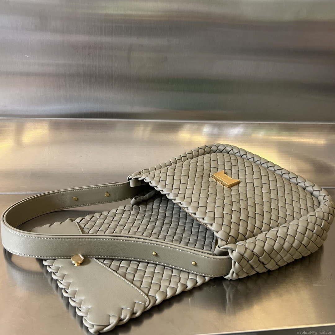 Bottega Veneta BV 709418 Small Cobble Shoulder Bag Gray