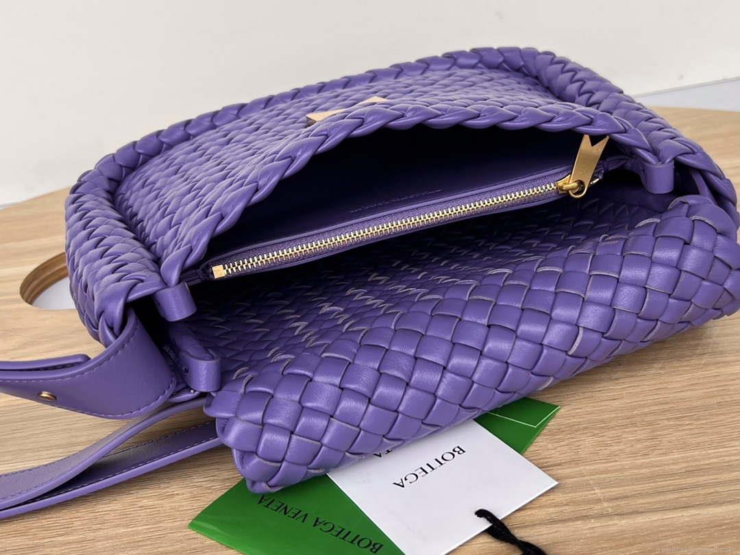 Bottega Veneta BV 709418 Small Cobble Shoulder Bag Purple