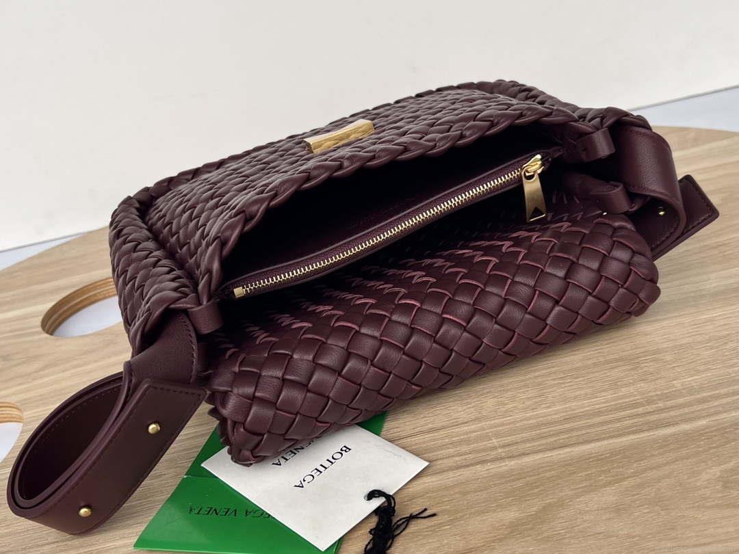 Bottega Veneta BV 709418 Small Cobble Shoulder Bag Wine Red