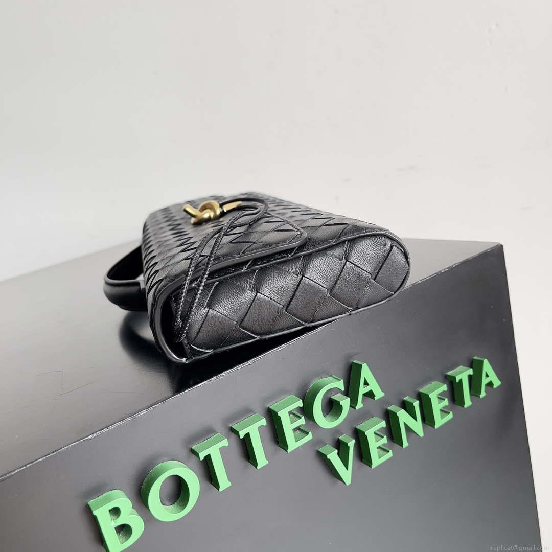 Bottega Veneta BV 741511 Long Clutch Andiamo With Handle Emerald Black
