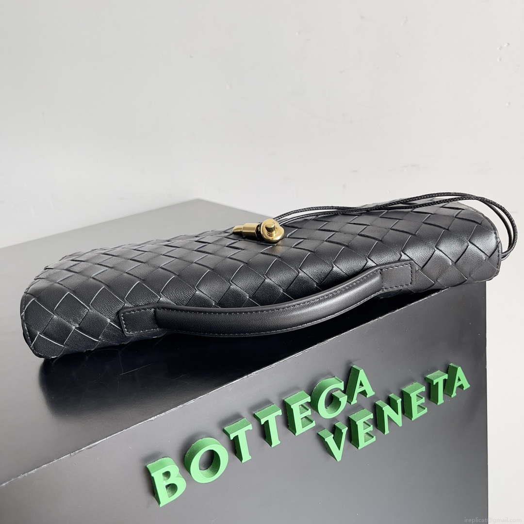 Bottega Veneta BV 741511 Long Clutch Andiamo With Handle Emerald Black