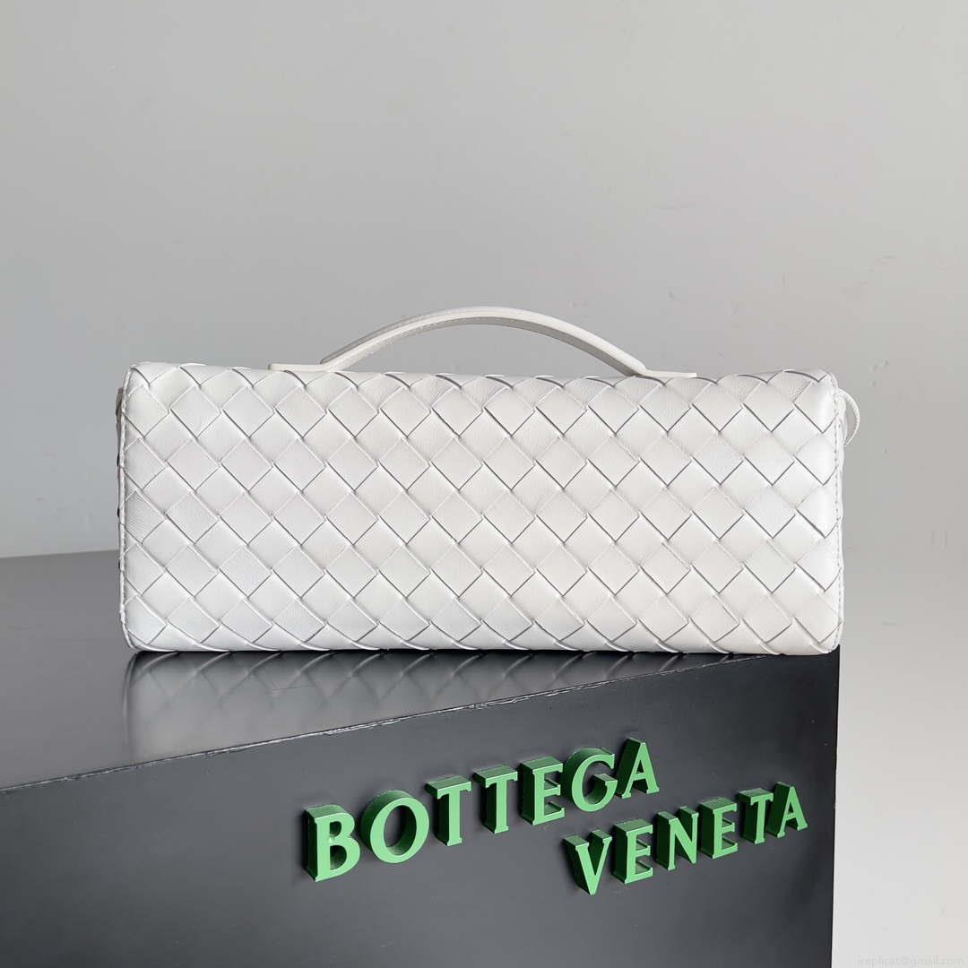 Bottega Veneta BV 741511 Long Clutch Andiamo With Handle Emerald White