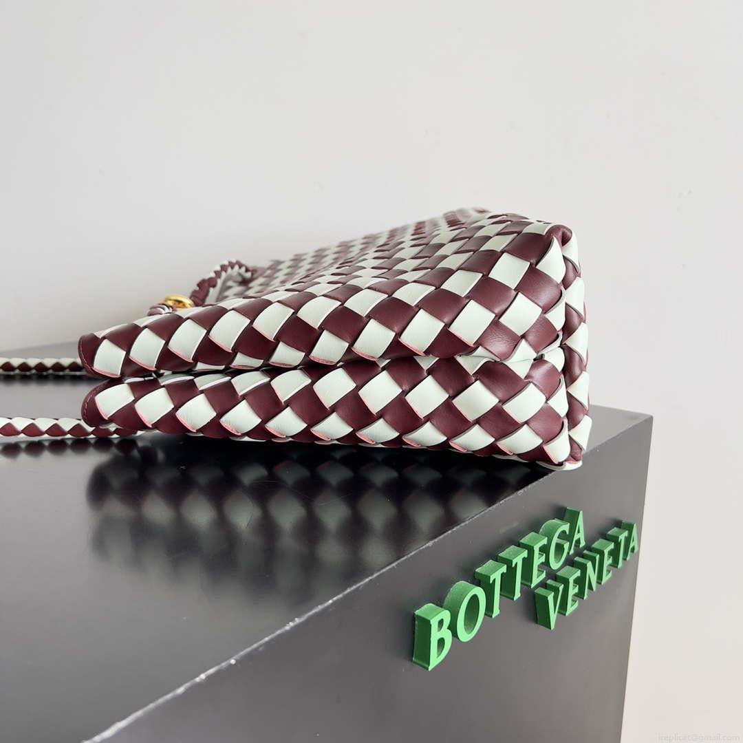 Bottega Veneta BV 777527 Medium Andiamo Wine Red & White