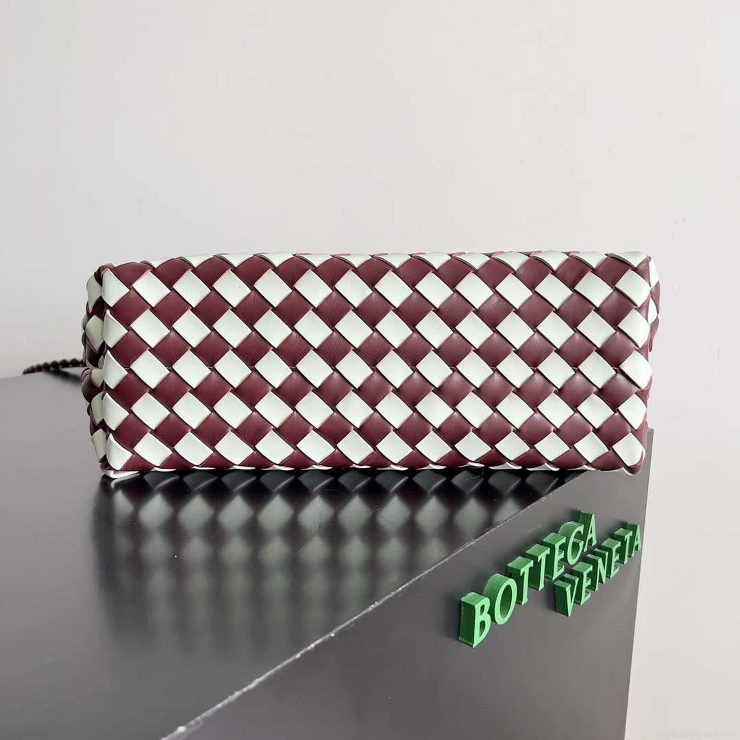 Bottega Veneta BV 777527 Medium Andiamo Wine Red & White