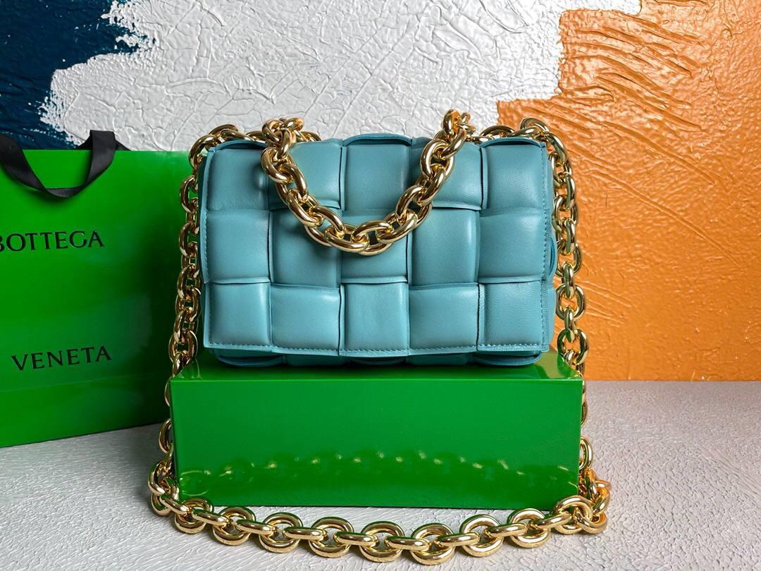 Bottega Veneta BV 20206 Chain Cassette 631421 Light Blue Gold