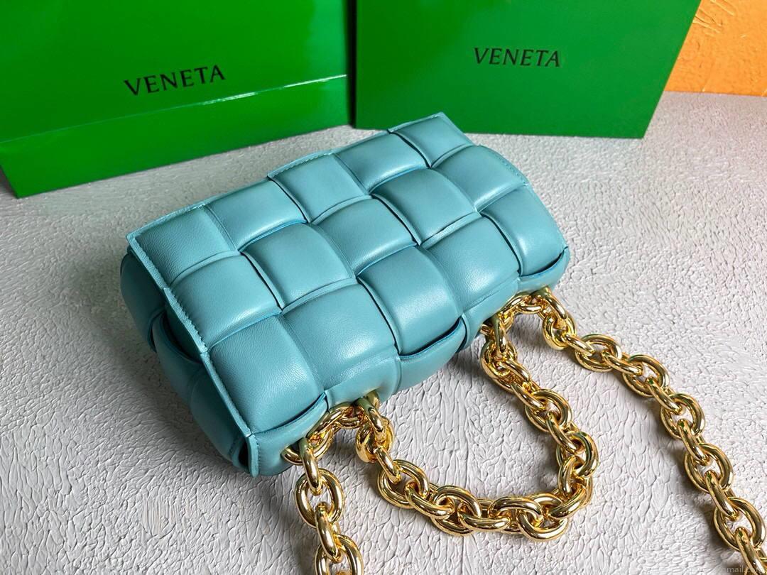 Bottega Veneta BV 20206 Chain Cassette 631421 Light Blue Gold