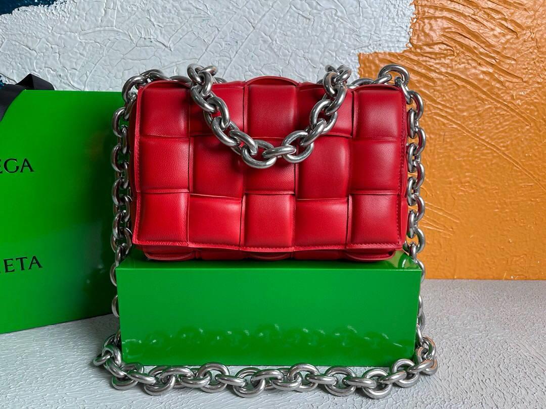 Bottega Veneta BV 20206 Chain Cassette 631421 Red Silver