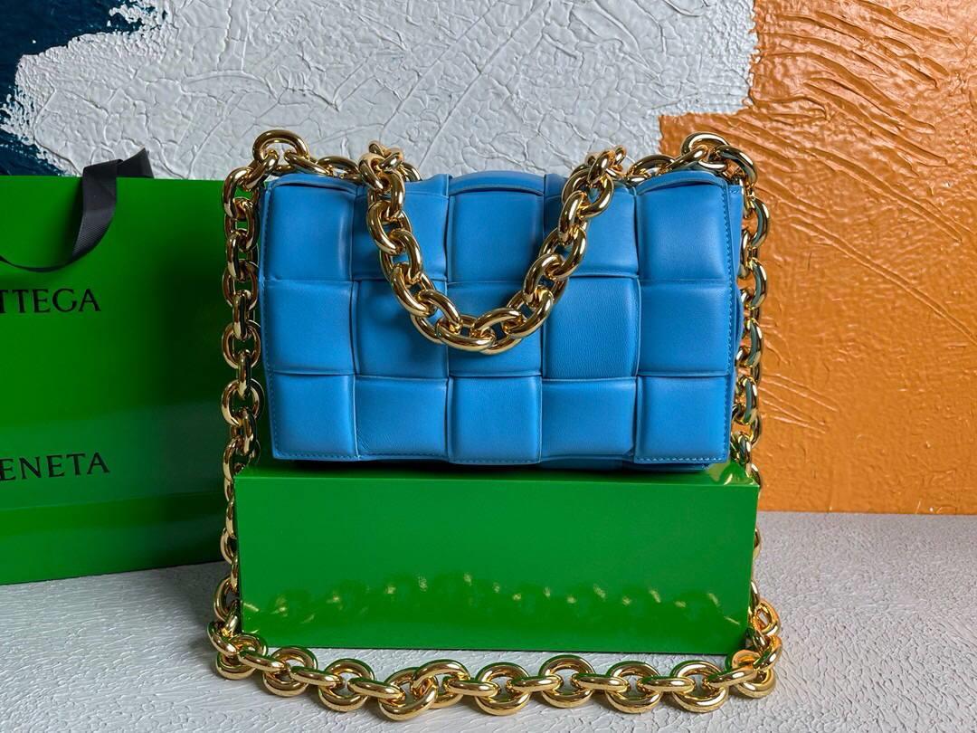 Bottega Veneta BV 20206 Chain Cassette 631421 Sky Blue Gold