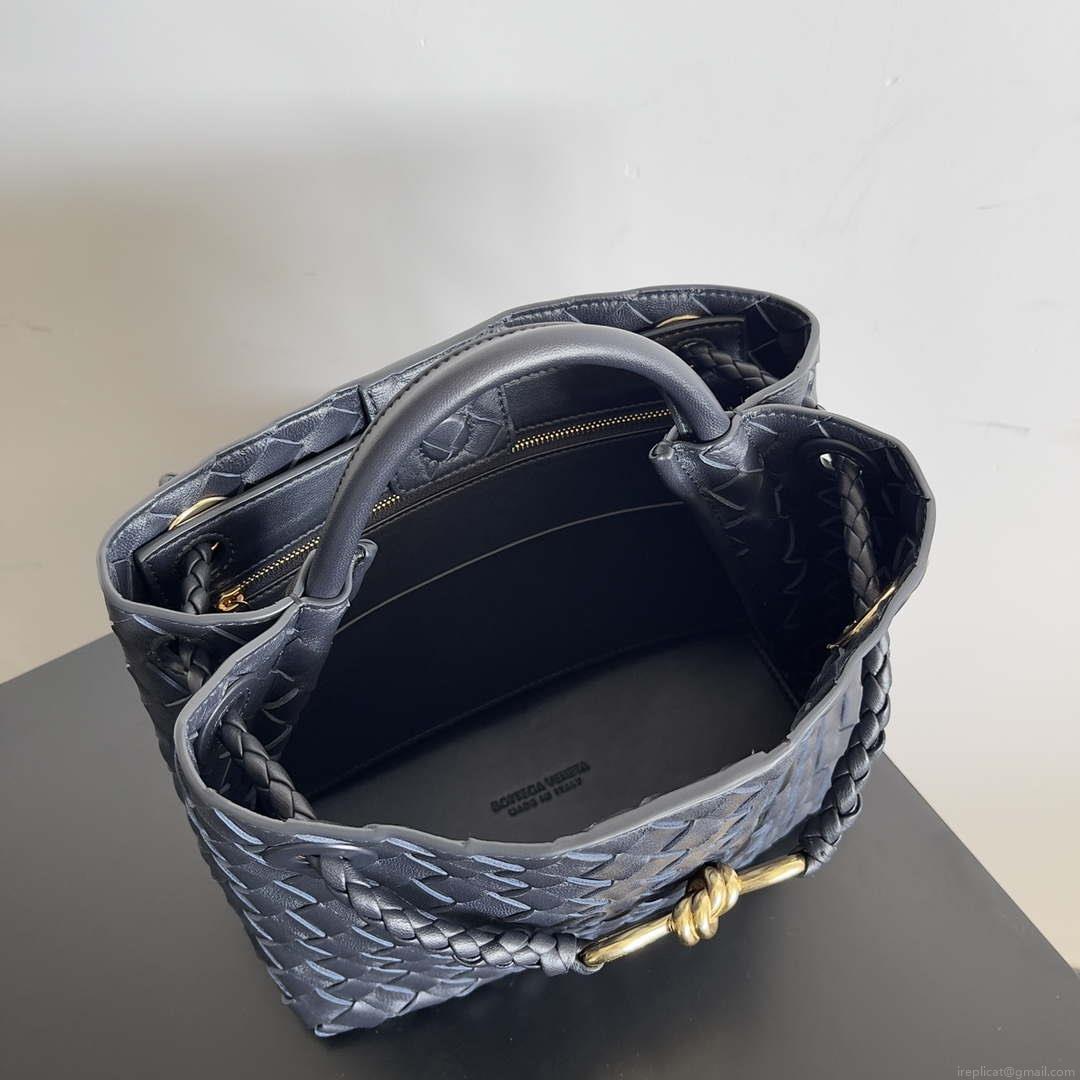 Bottega Veneta BV 743568 Small Andiamo Navy Blue