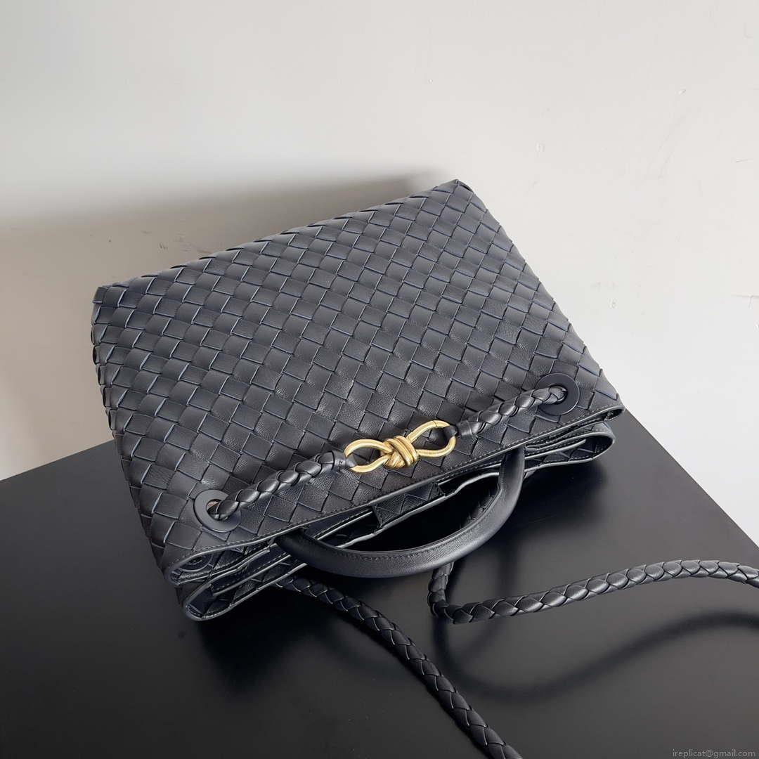 Bottega Veneta BV 743572 Medium Andiamo Navy Blue