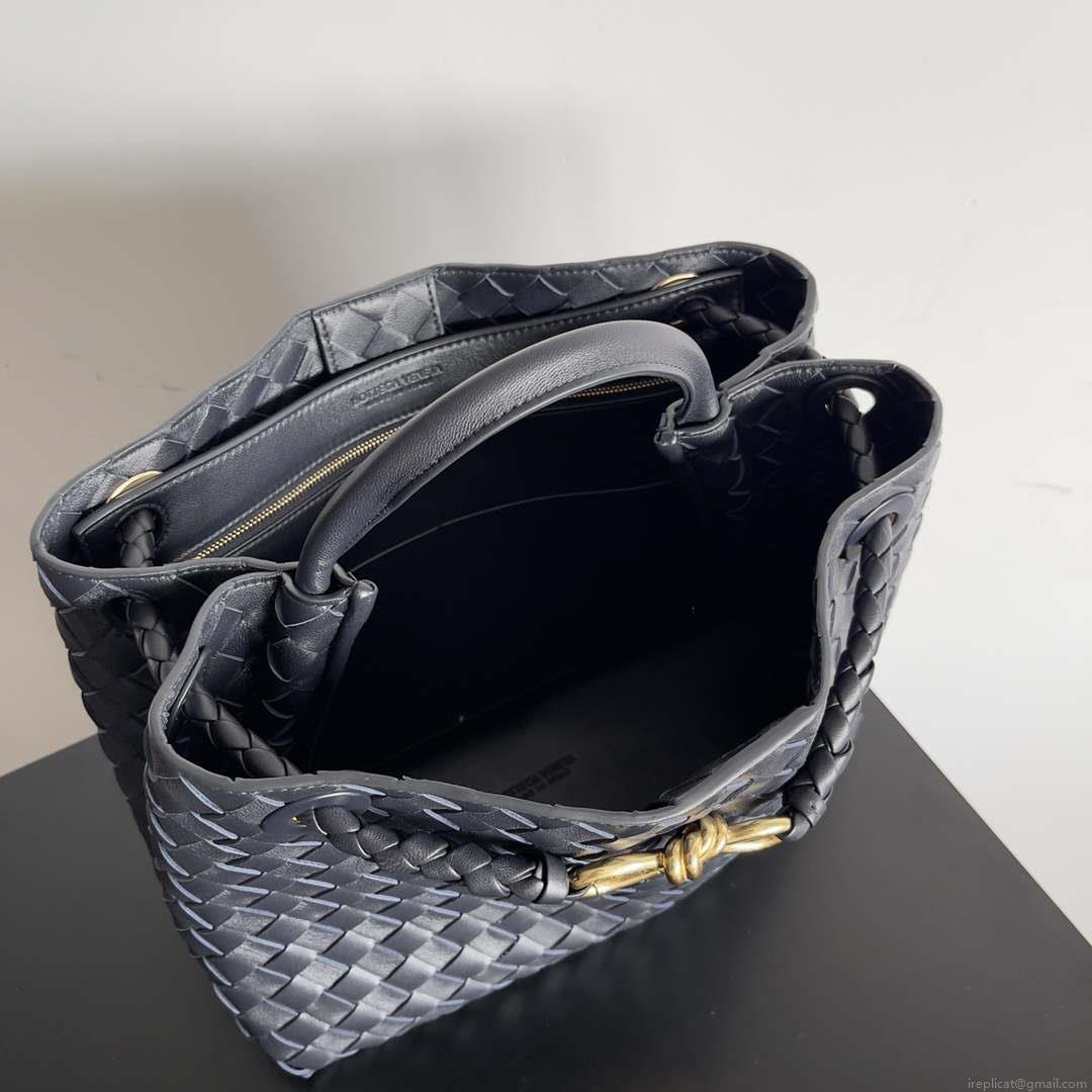 Bottega Veneta BV 743572 Medium Andiamo Navy Blue