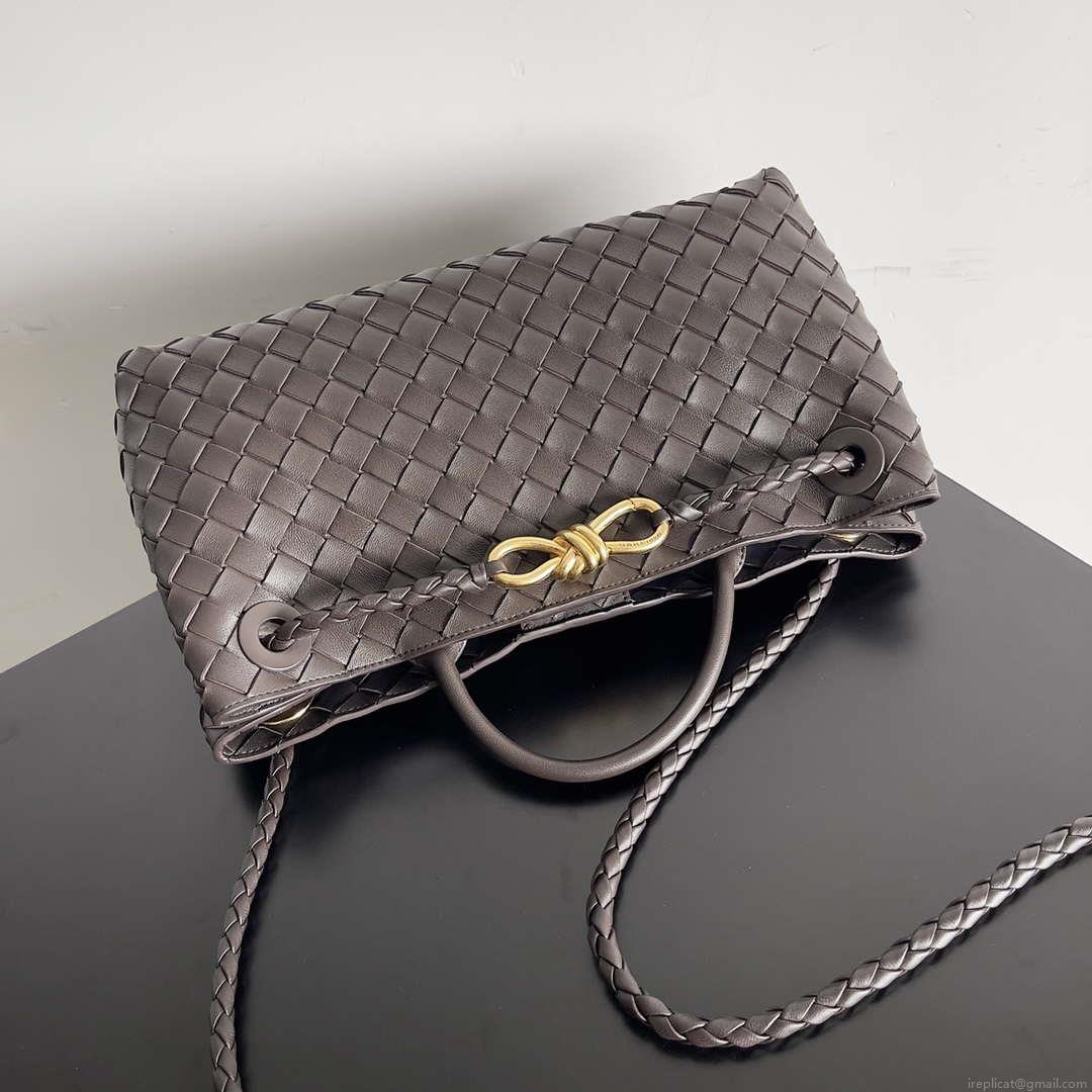 Bottega Veneta BV 754990 Small East/West Andiamo Dark Brown