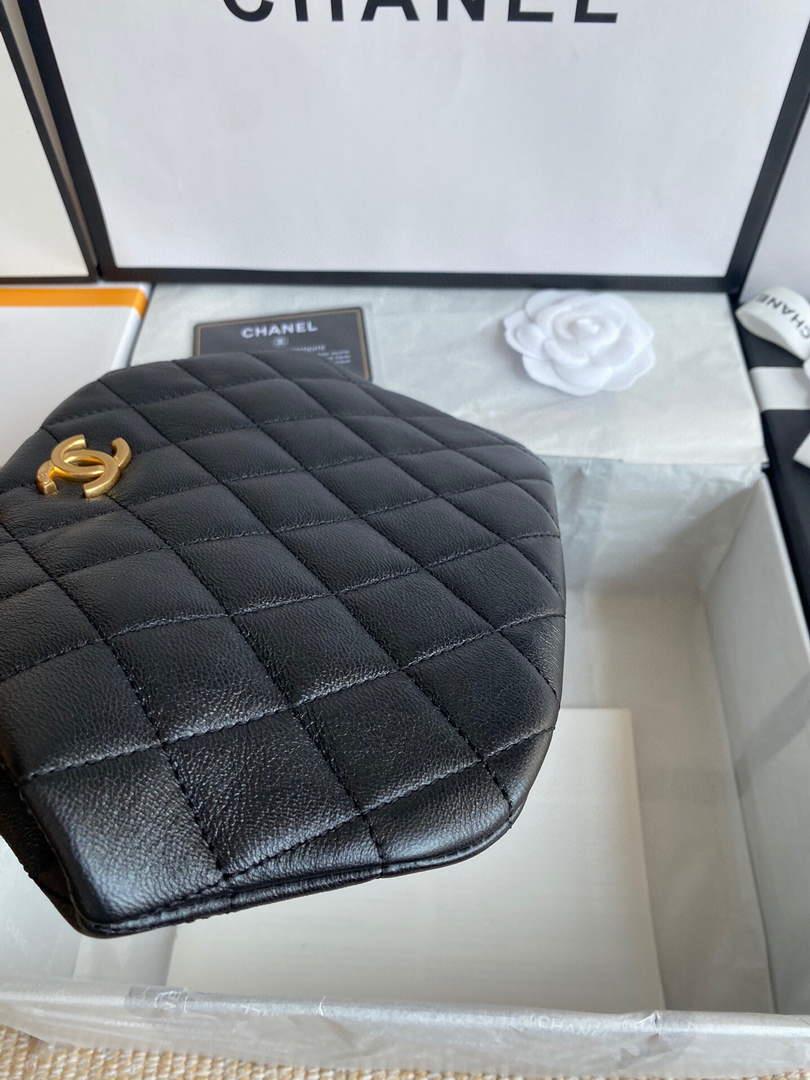 Chanel Women’s Bag Sheepskin Pearl Handle Evening Bag Handbag AS2609 Dark grey