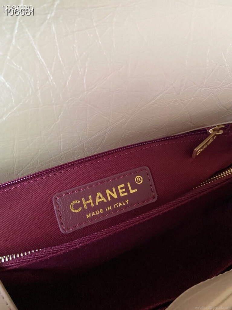 Chanel Large Top Handle Bag A92991 lambskin V gird Apricot Gold