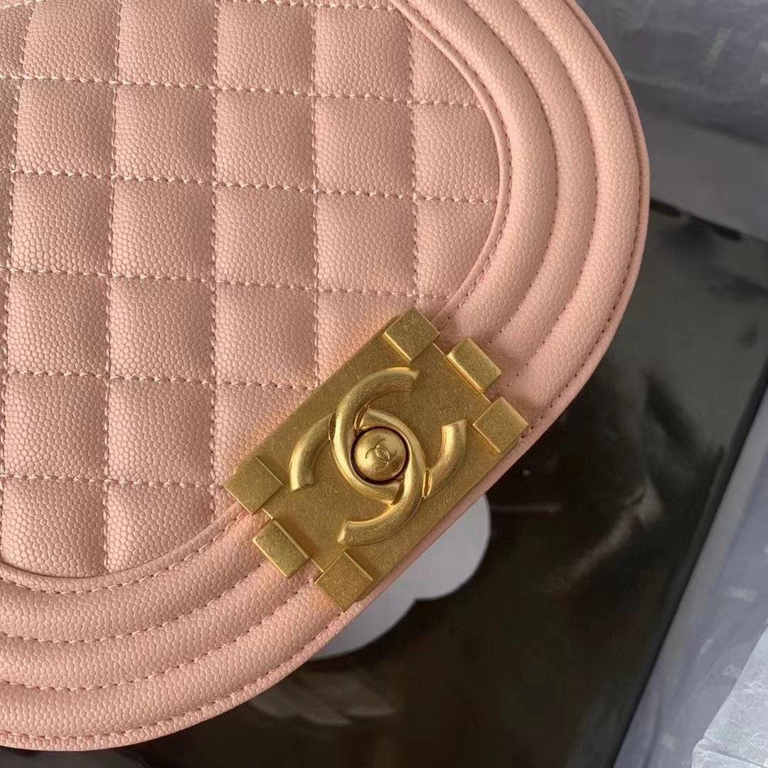 Chanel Small BOY CHANEL Messenger Bag AS3350 Lambskin Pink