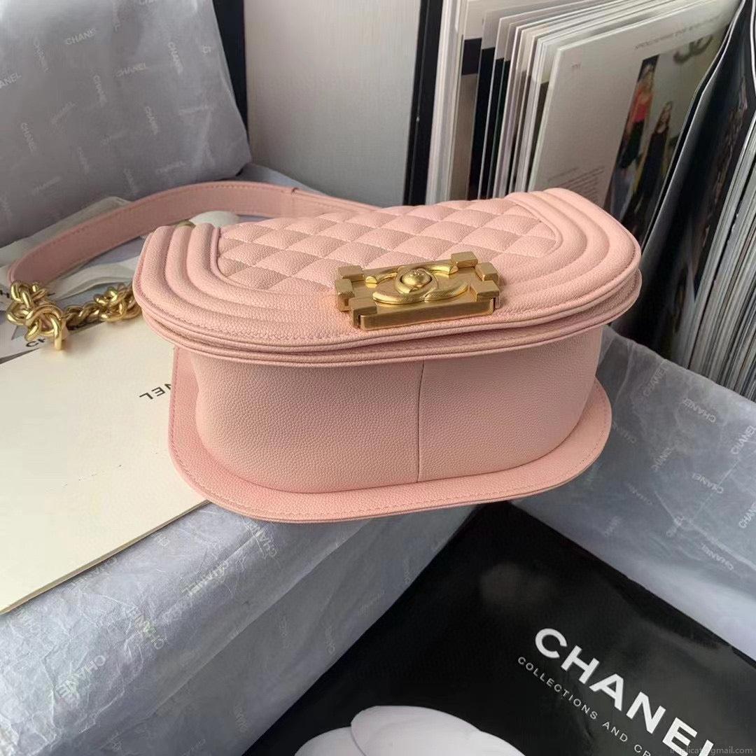 Chanel Small BOY CHANEL Messenger Bag AS3350 Lambskin Pink