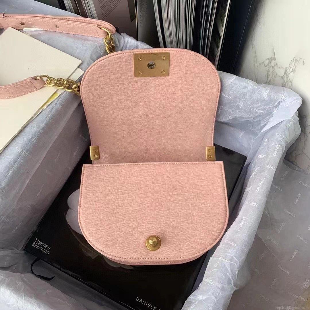 Chanel Small BOY CHANEL Messenger Bag AS3350 Lambskin Pink