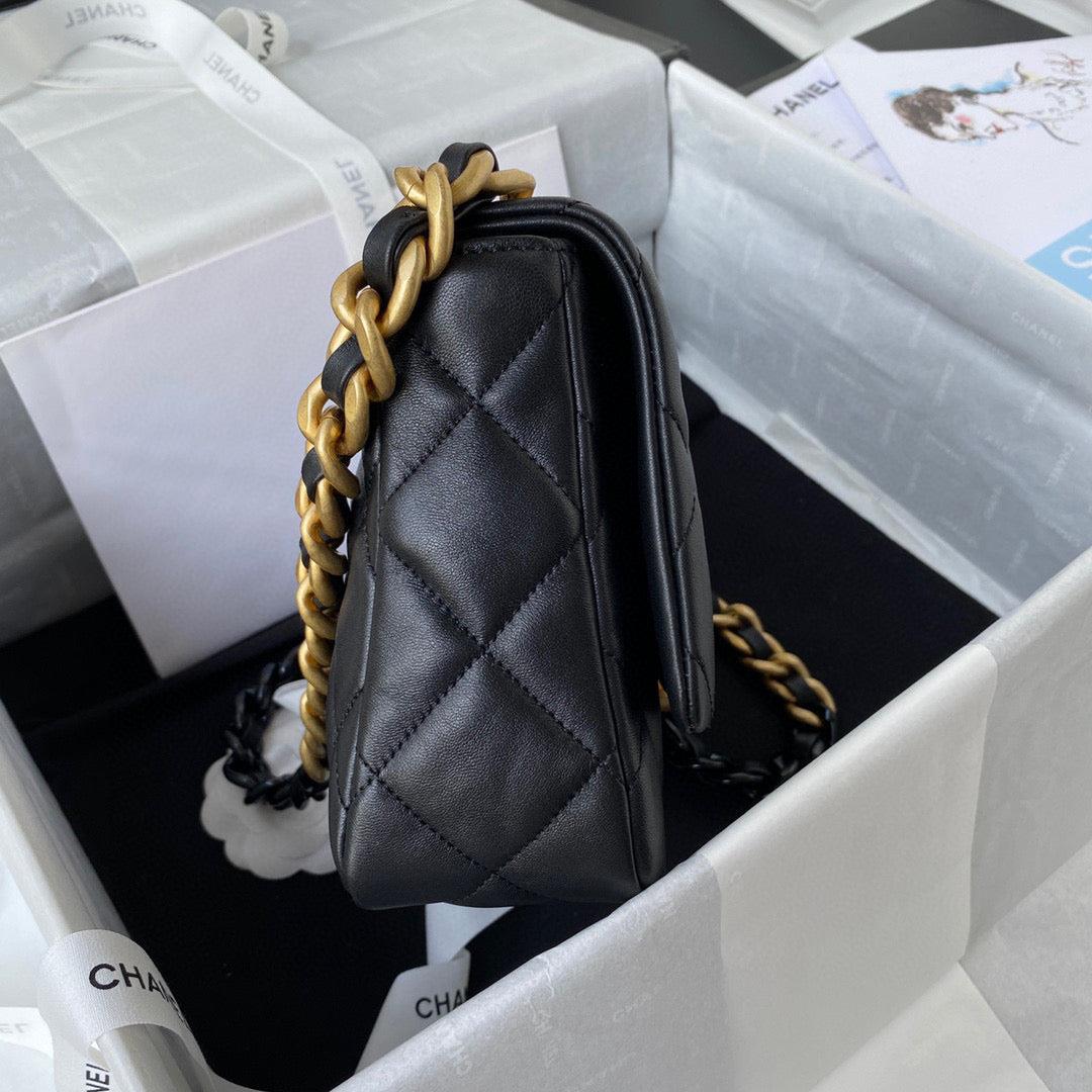 Chanel Small Flap Bag Lambskin Gold-Tone Metal AS3206 Black