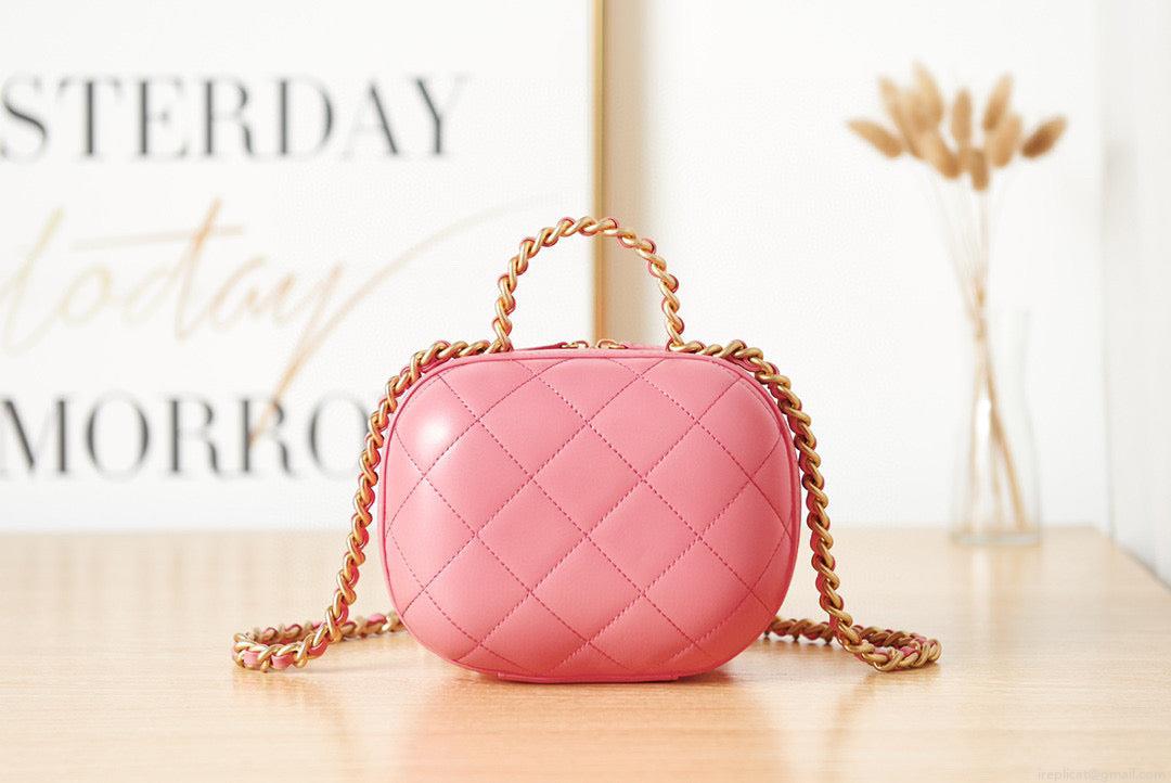 Chanel Small Vanity Case Lambskin gold-tone metal AS3066 pink