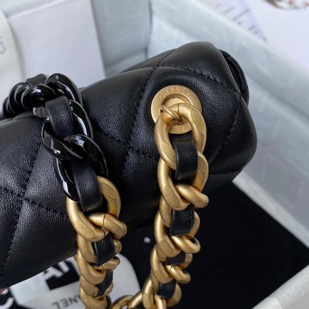 Chanel Mini Flap Bag Lambskin Gold-Tone Metal AS3205 Black
