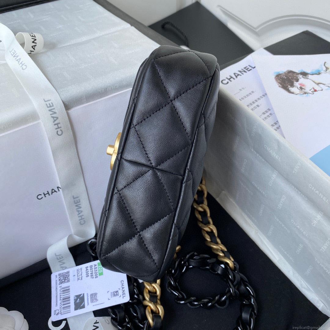 Chanel Mini Flap Bag Lambskin Gold-Tone Metal AS3205 Black
