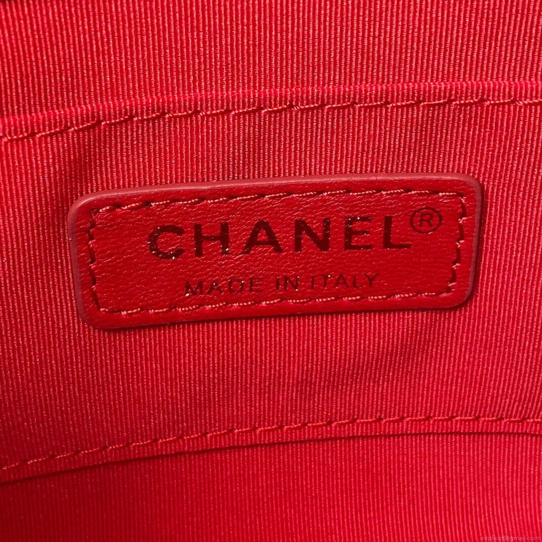 Chanel Mini Flap Bag Lambskin Gold-Tone Metal AS3205 Red