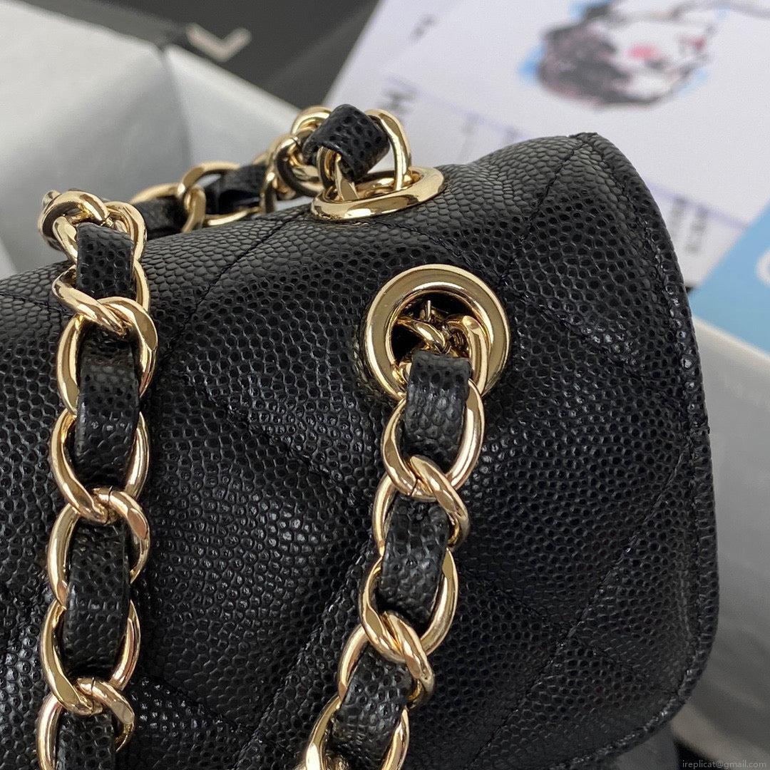 Chanel Backpack Calfskin AS3200 Black Gold