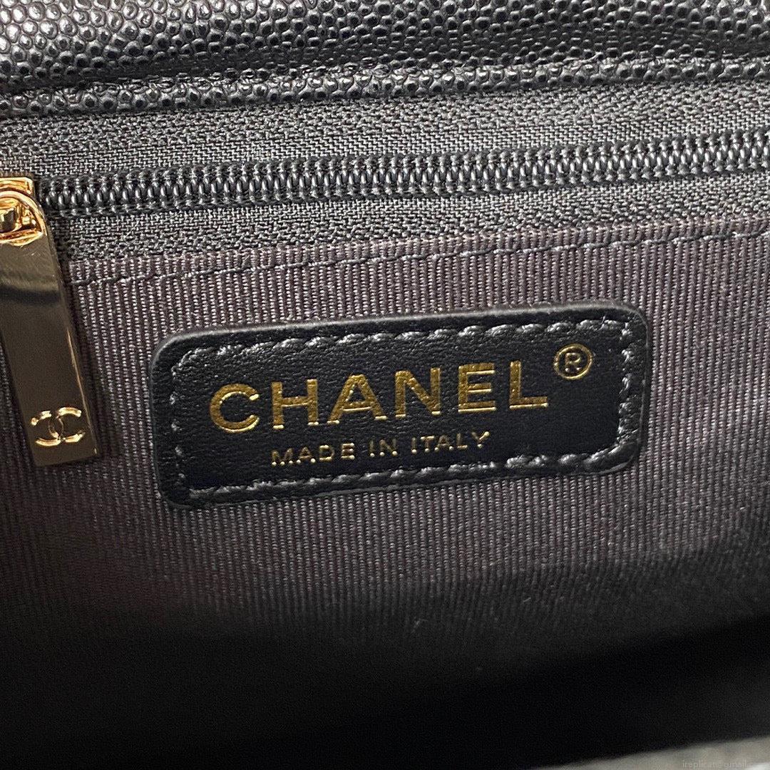 Chanel Backpack Calfskin AS3200 Black Gold
