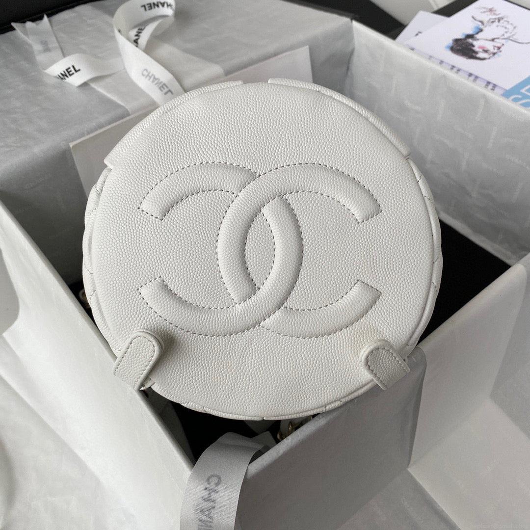 Chanel Backpack AS3200 Calfskin White Gold