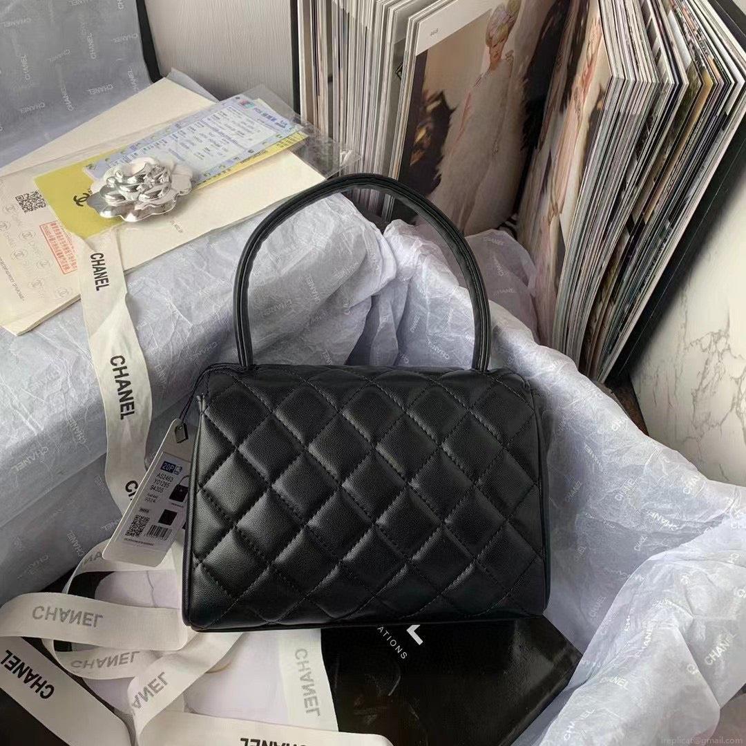 Chanel Flap Bag With Top Handle AS2463 Lambskin Black