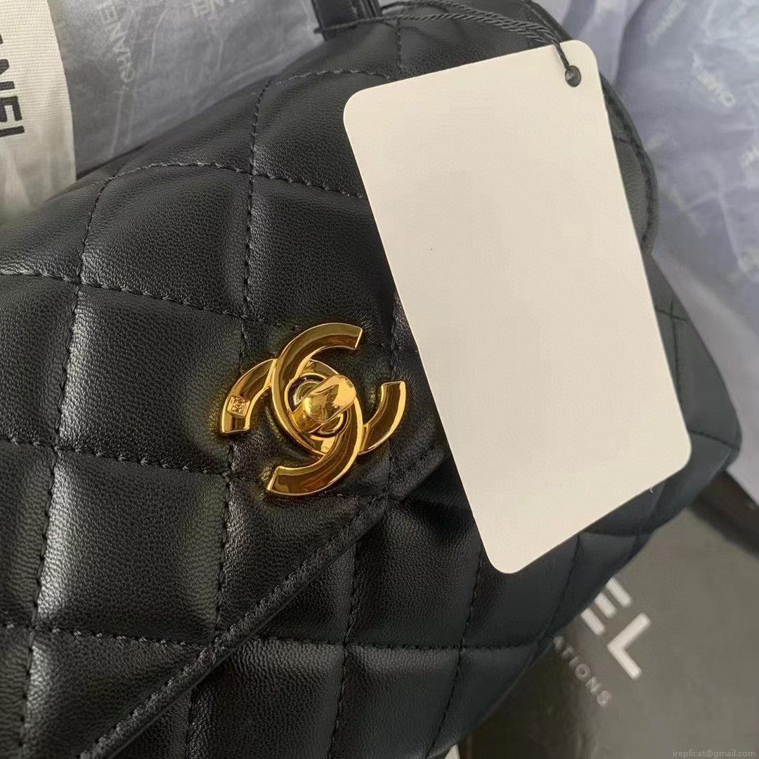 Chanel Flap Bag With Top Handle AS2463 Lambskin Black