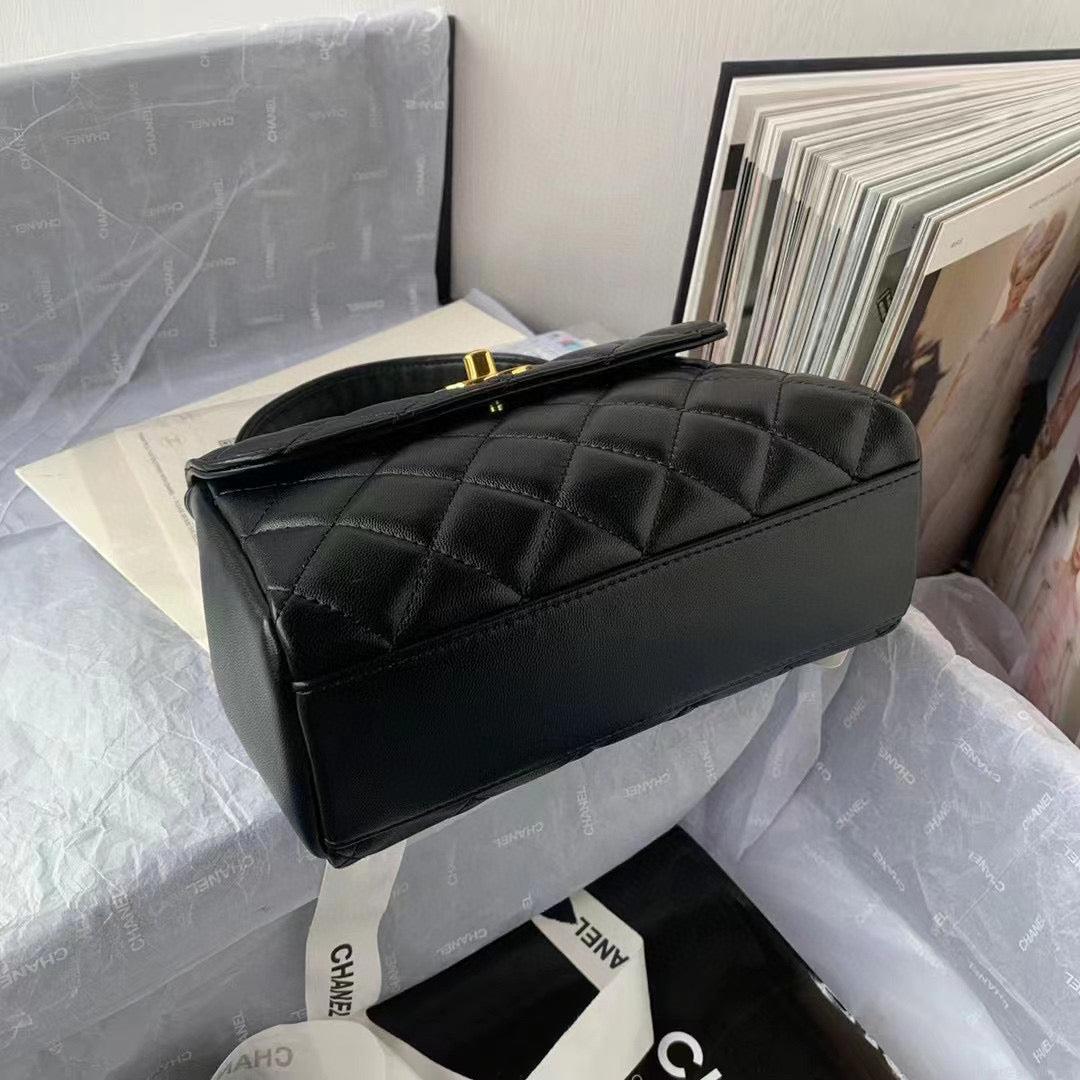 Chanel Flap Bag With Top Handle AS2463 Lambskin Black