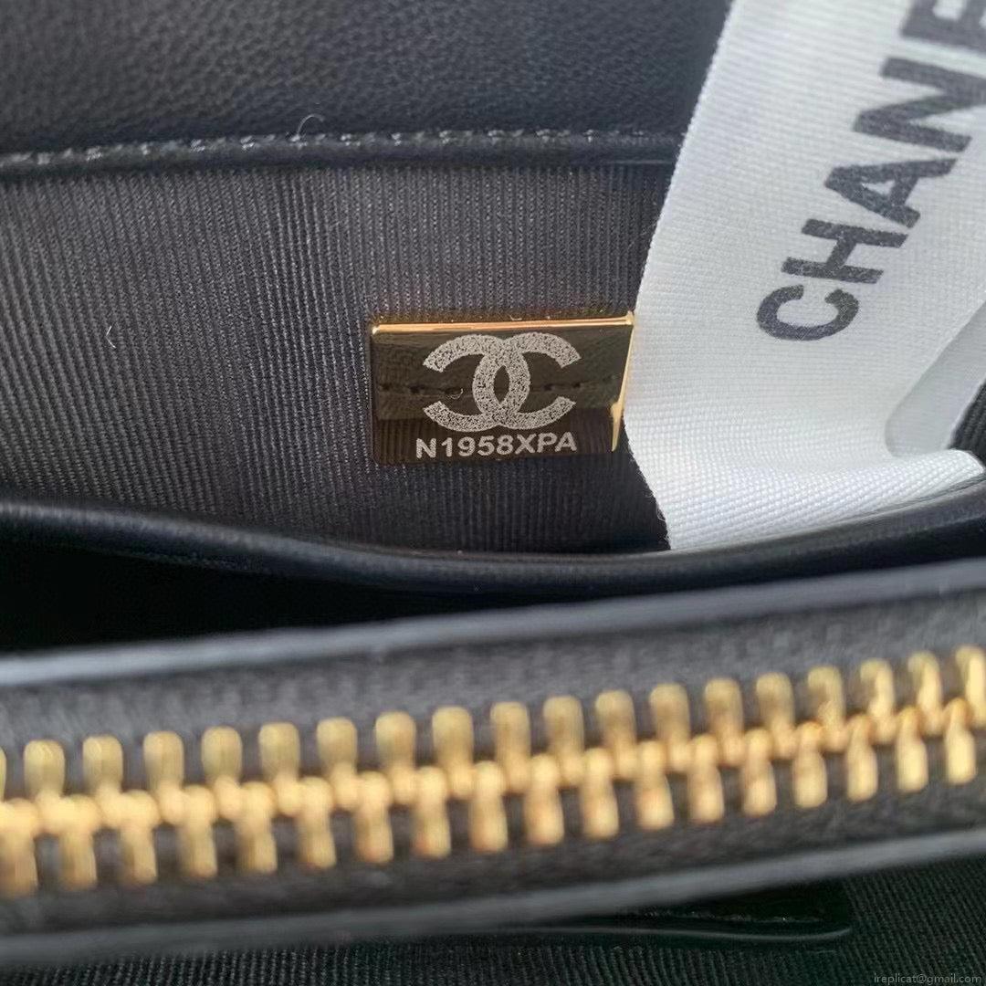Chanel Flap Bag With Top Handle AS2463 Lambskin Black