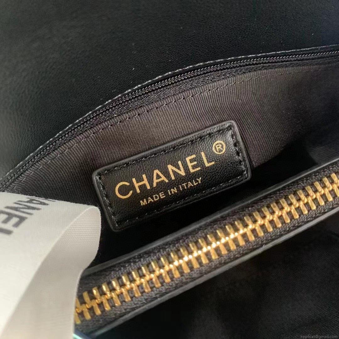 Chanel Flap Bag With Top Handle AS2463 Lambskin Black
