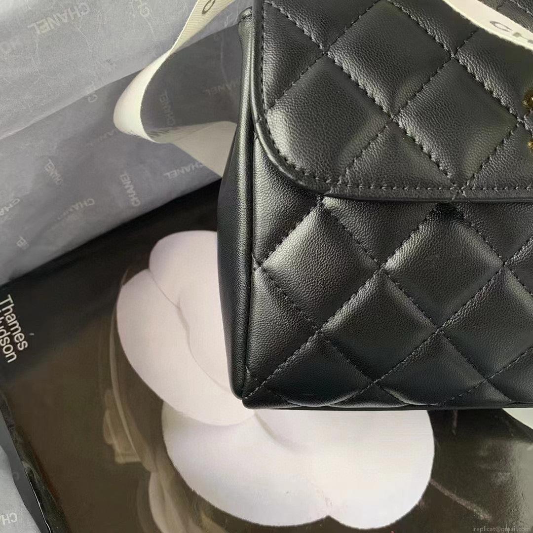 Chanel Flap Bag With Top Handle AS2463 Lambskin Black