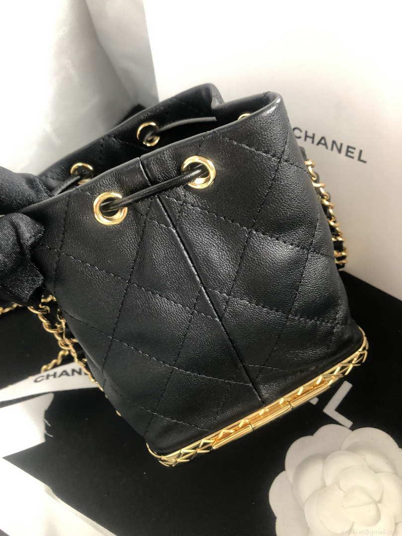 Chanel AP2750 Bucket Bag Shoulder Bag Lambskin Black