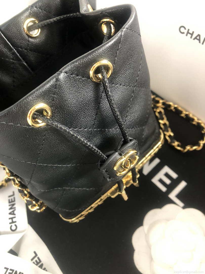 Chanel AP2750 Bucket Bag Shoulder Bag Lambskin Black